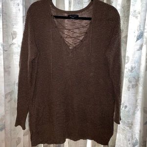 American eagle lace-up sweater